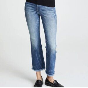 AYR The Bomb Pop Bomba Straight Leg Raw Hem High Rise Denim Blue Jeans Size 26